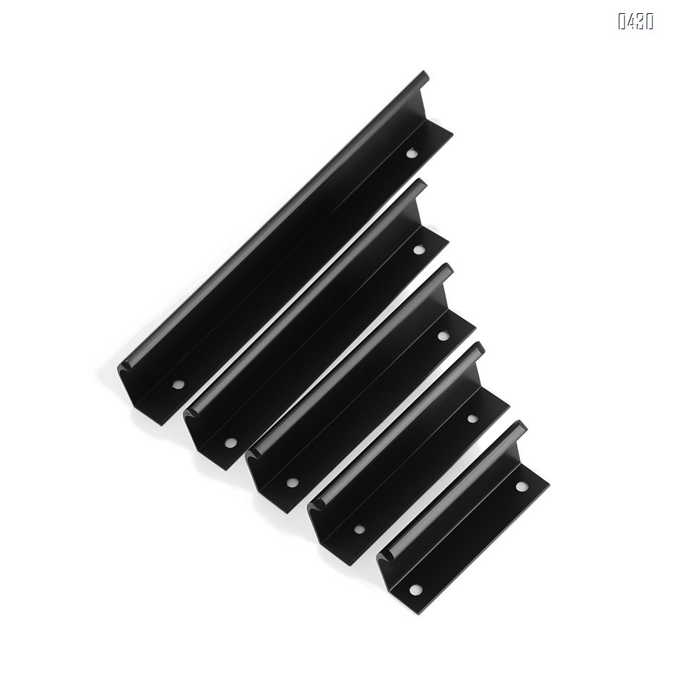 64 mm Hole Center Black And Gold Mount Finger Edge Pull Concealed Handle for Home Kitchen Door Drawer Cabinet