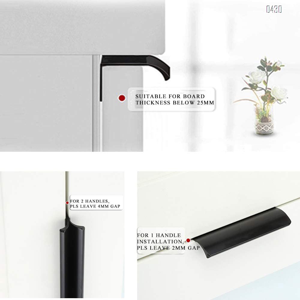 64 mm Hole Center Black And Gold Mount Finger Edge Pull Concealed Handle for Home Kitchen Door Drawer Cabinet