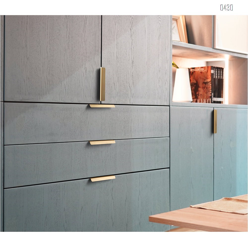 64 mm Hole Center Black And Gold Mount Finger Edge Pull Concealed Handle for Home Kitchen Door Drawer Cabinet