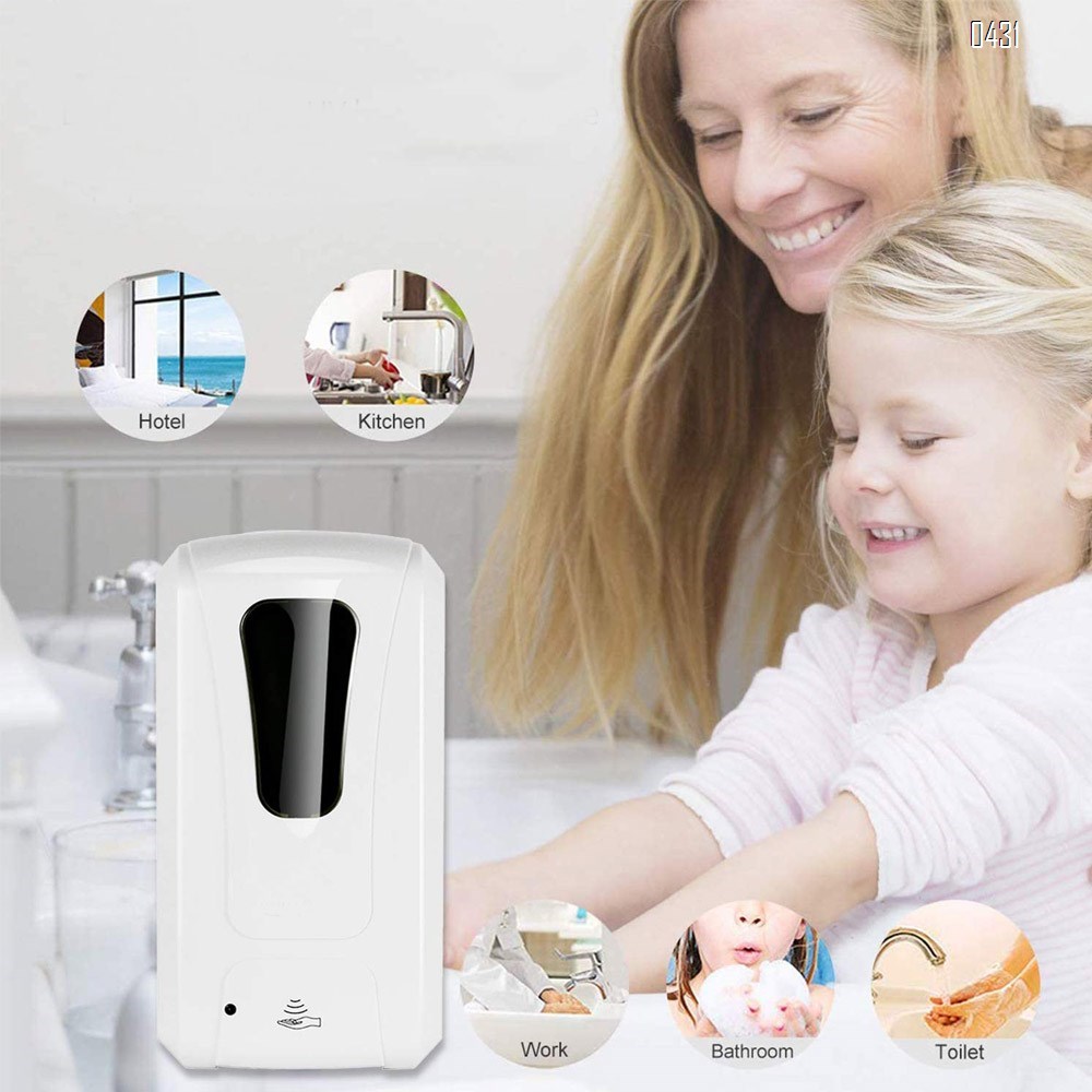 Simple Touchless Wall-Mounted Automatic Induction Soap Dispenser, Automatic Induction Sterilization,1000ml Large Capacity for Hotel, Office, School, Kitchen, Beauty Agency, Shopping mall