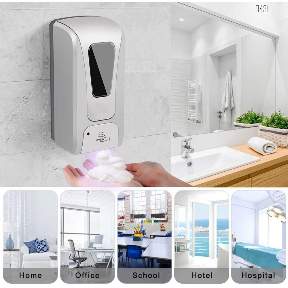 Simple Touchless Wall-Mounted Automatic Induction Soap Dispenser, Automatic Induction Sterilization,1000ml Large Capacity for Hotel, Office, School, Kitchen, Beauty Agency, Shopping mall