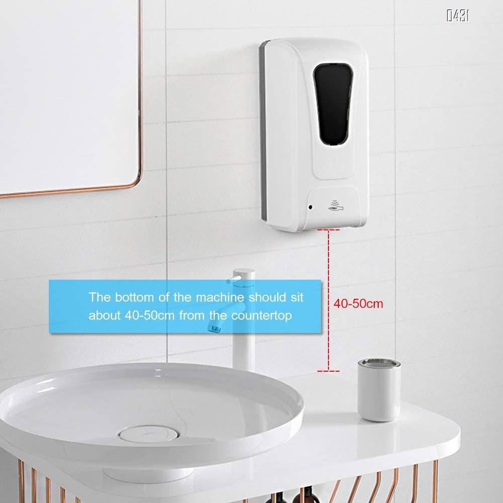 Simple Touchless Wall-Mounted Automatic Induction Soap Dispenser, Automatic Induction Sterilization,1000ml Large Capacity for Hotel, Office, School, Kitchen, Beauty Agency, Shopping mall