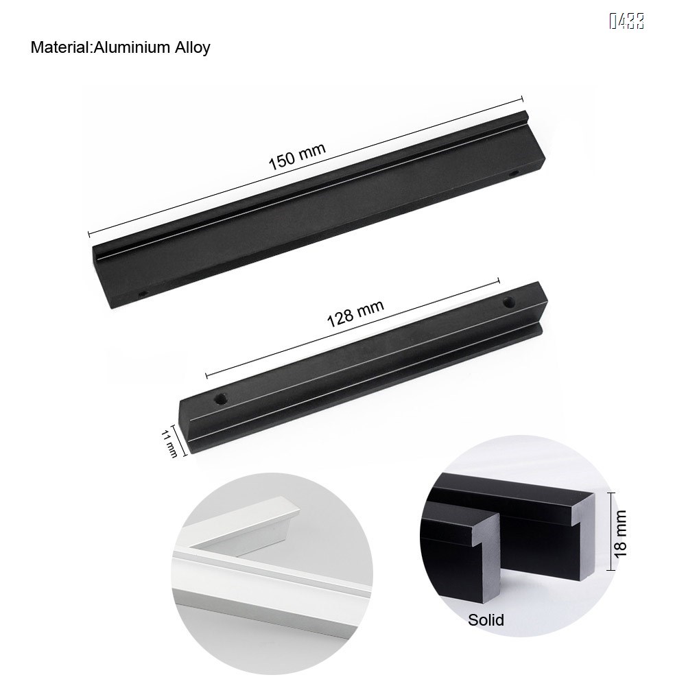 7 shape Solid Aluminium Alloy 128mm Hole Centers Cabinet Hardware Modern Drawer Handles Pulls