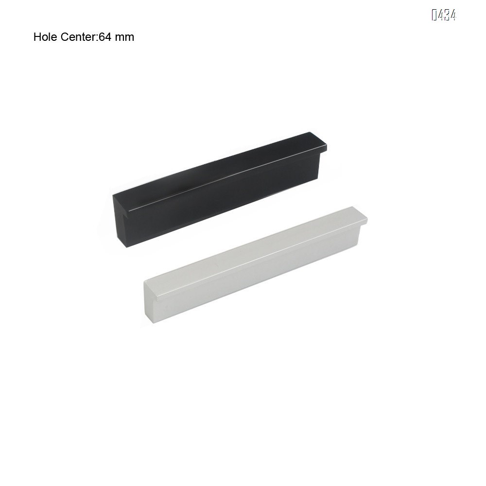 7 shape Solid Aluminium Alloy 64mm Hole Centers Cabinet Hardware Modern Drawer Handles Pulls