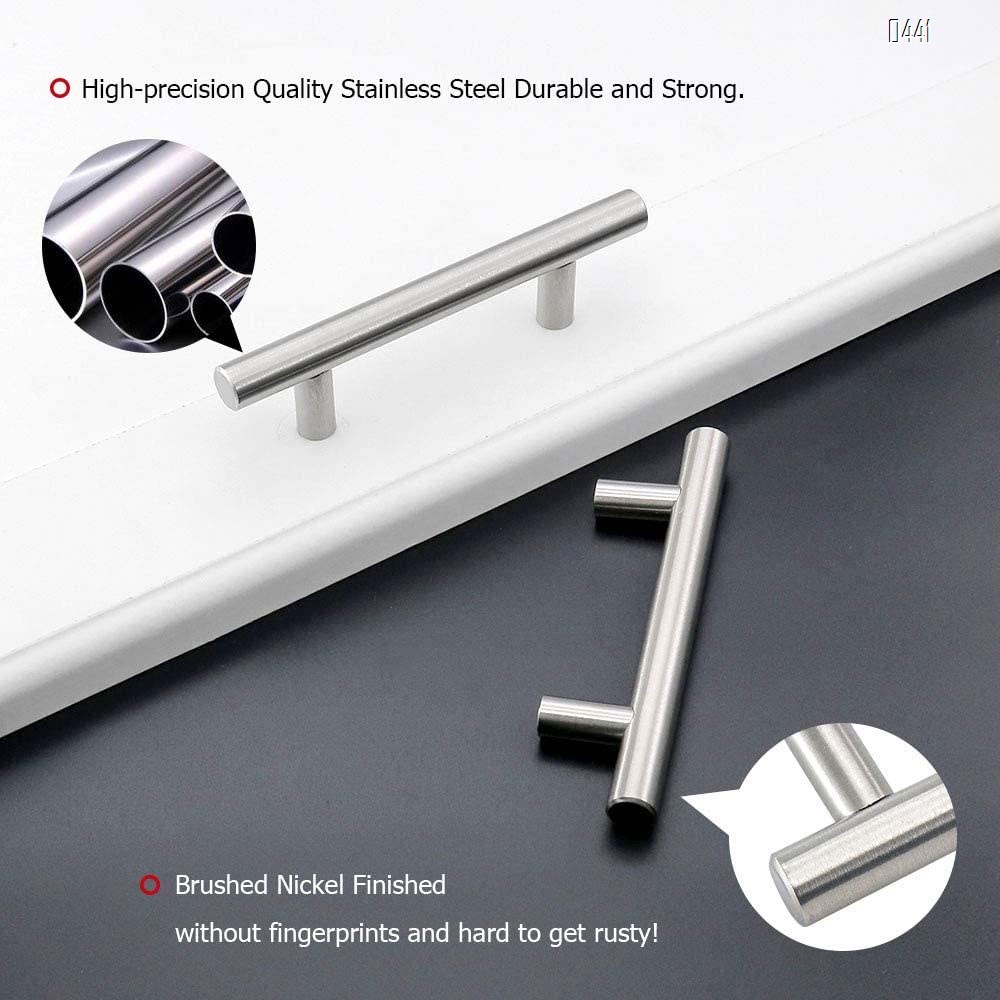 Cabinet Handles Brushed Nickel Cabinet Pulls - Cabinet Hardware 2.5 Inch Hole Centers Drawer Pulls Kitchen Cupboard Euro T Bar Dresser Pulls