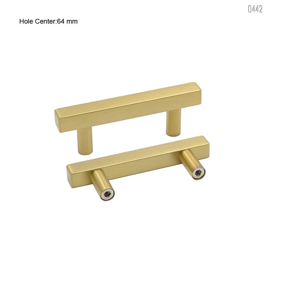 Brushed Brass Cabinet Pulls Gold Kitchen Cabinet Hardware - Euro Style Bar Handle Pull Gold Cupboard Door Handle 2-1/2