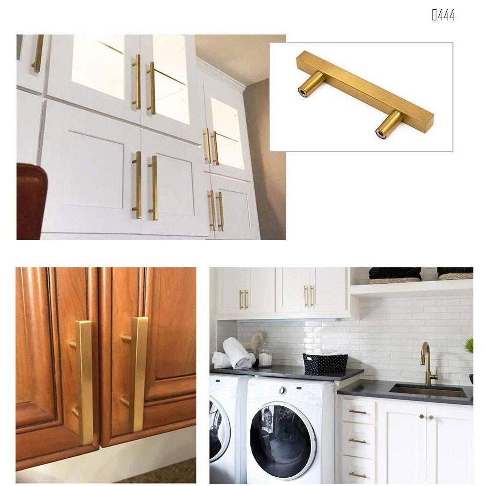 Brushed Brass Cabinet Pulls Gold Kitchen Cabinet Hardware - Euro Style Bar Handle Pull Gold Cupboard Door Handle 7-1/2 Inch (192mm) Hole Centers,11.8 inch Overall Length