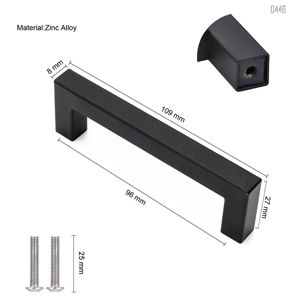 Black And Gold Square Bar Cabinet Pull Drawer Handle Goldenwarm Zinc Alloy Modern Hardware for Kitchen and Bathroom Cabinets Cupboards,Center to Center 3-3/4in (96mm) Kitchen Pulls for Cabinets