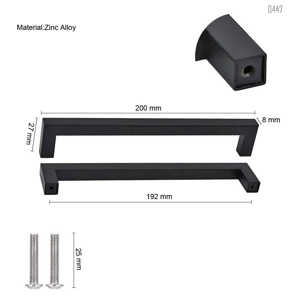 Black And Gold Square Bar Cabinet Pull Drawer Handle Goldenwarm Zinc Alloy Modern Hardware for Kitchen and Bathroom Cabinets Cupboards,Center to Center 3-3/4in (192mm) Kitchen Pulls for Cabinets