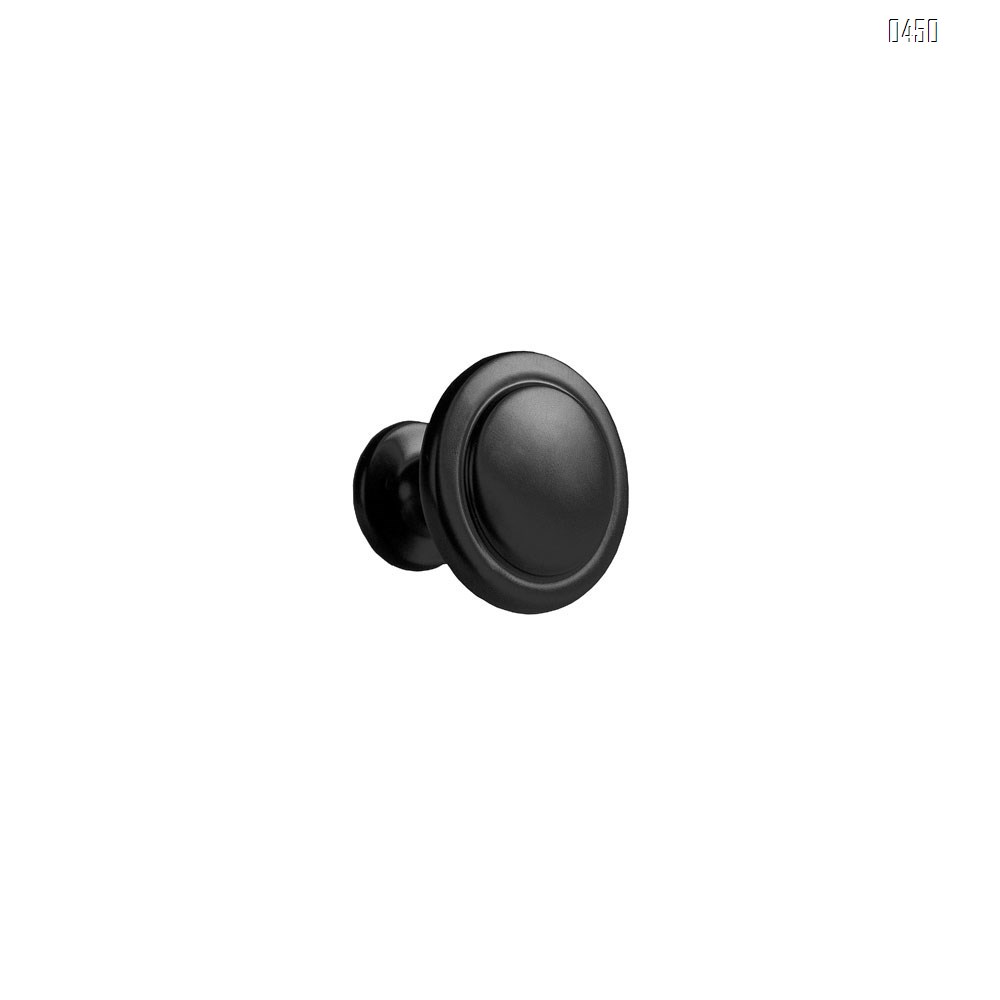 Flat Black Kitchen Cabinet Knobs  1-1/4 Inch Round Drawer Handles - Kitchen Cabinet Hardware