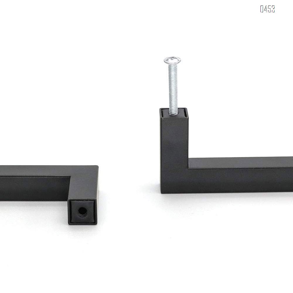 Black 1/2in Square Bar Cabinet Pull Drawer Handles and Knobs Aluminium Alloy Single Hole Hardware for Kitchen and Bathroom Cabinets Cupboard 2in(50mm) Overall Length Pull knobs