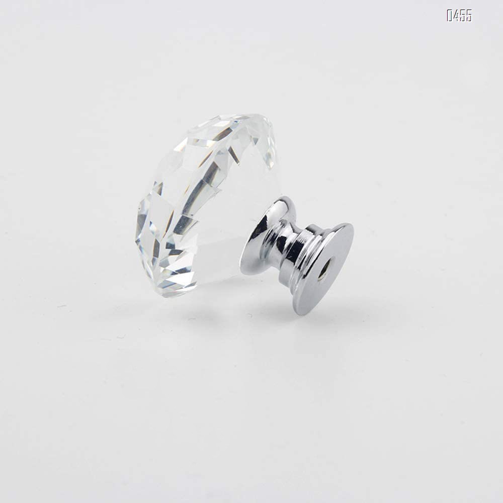 Crystal Glass Cabinet Knobs-30mm Diamond Shape Pulls Handles for Drawer Dresser Kitchen Cabinets Wardrobe Bathroom Cabinet Desk