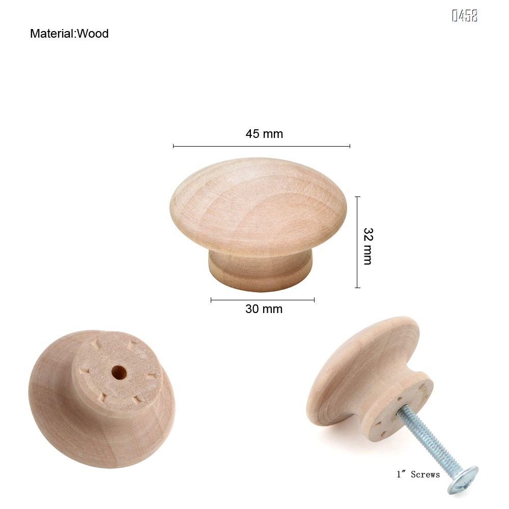 Round Wood Drawer Knob 1-1/2 inch, Cabinet Pulls Handles Hardware for Drawer Wardrobe Dresser
