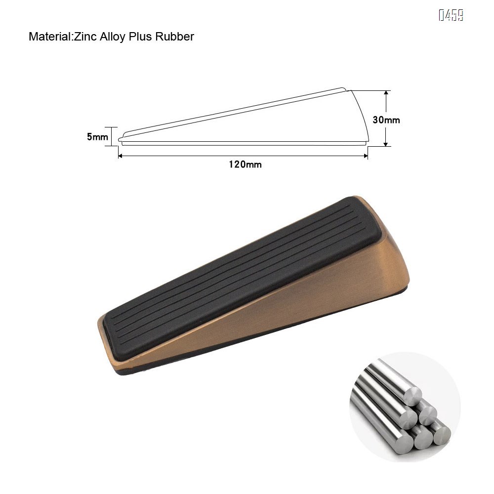 Doorstop / Door Buffers Made of Stainless Steel and Rubber, Non-Slip, Robust Door Wedge