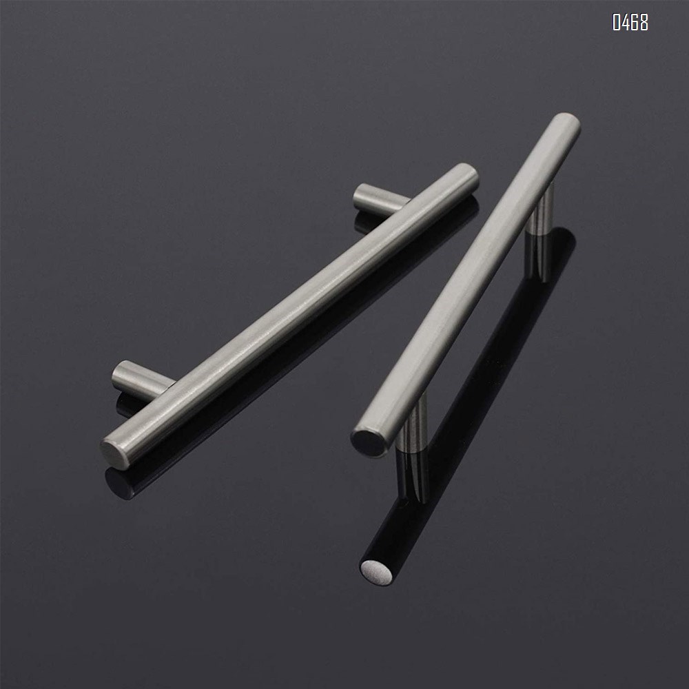 Brushed Nickel Stainless Steel Kitchen Cabinet T Bar Handle Furniture Drawer Pulls Cupboard Knobs (128mm Hole Centers - 200mm Long)