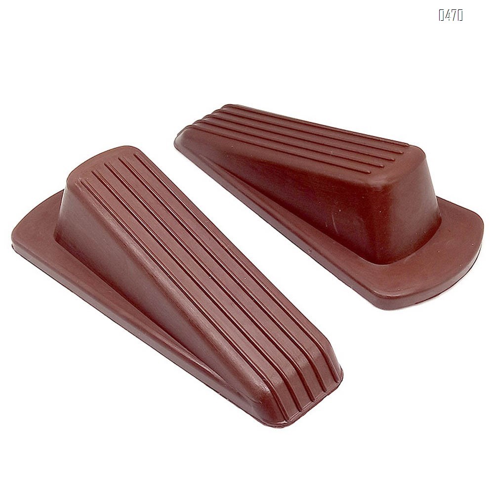 Classic Rubber Door Stopper - Sturdy and Durable Security Door Stop Wedge, Multi Surface and Non Scratching