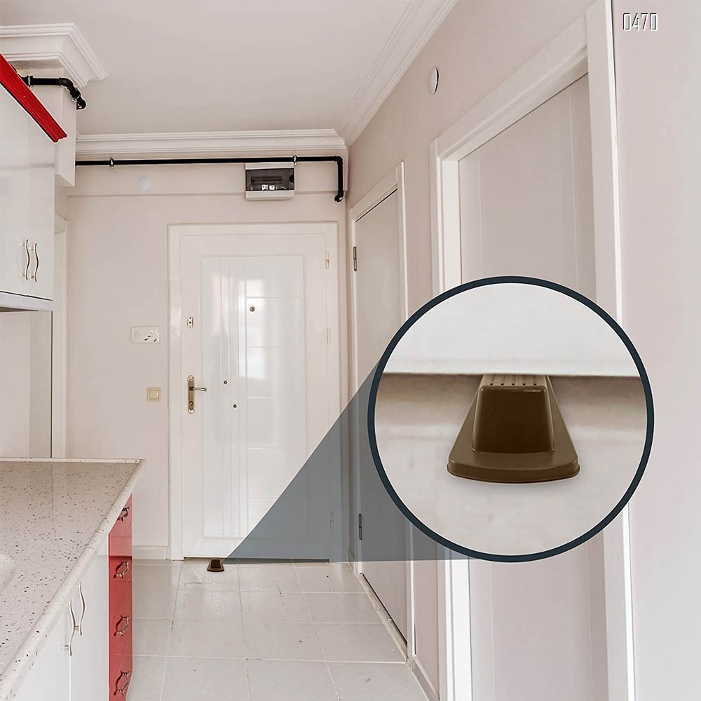 Classic Rubber Door Stopper - Sturdy and Durable Security Door Stop Wedge, Multi Surface and Non Scratching