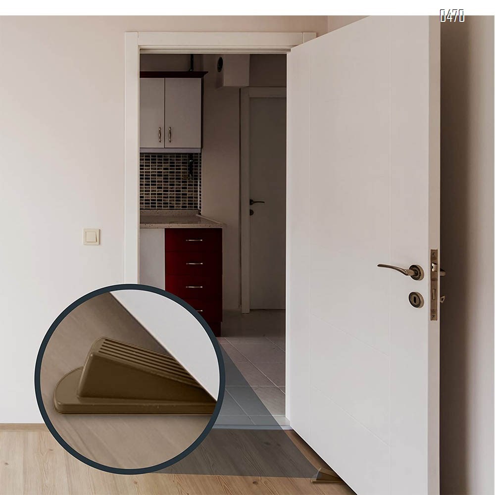 Classic Rubber Door Stopper - Sturdy and Durable Security Door Stop Wedge, Multi Surface and Non Scratching