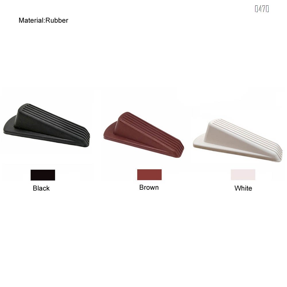 Classic Rubber Door Stopper - Sturdy and Durable Security Door Stop Wedge, Multi Surface and Non Scratching