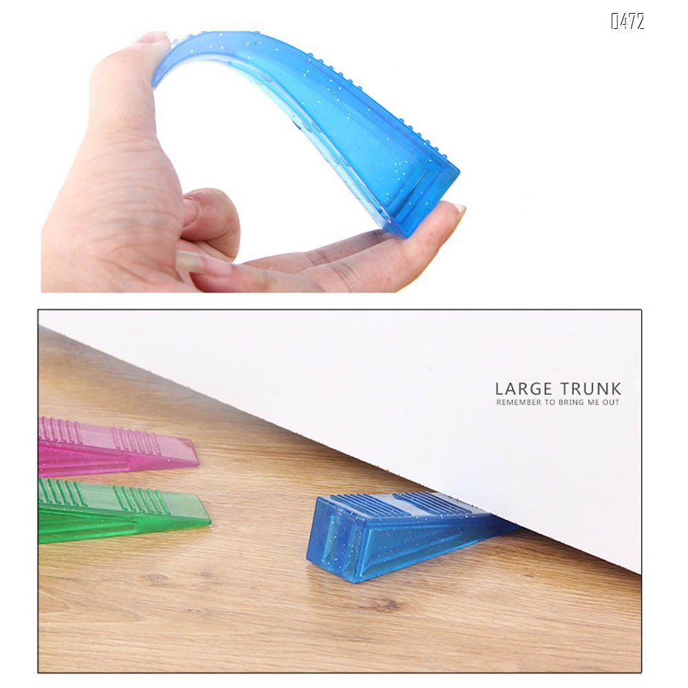 Rubber Door Stopper Multi Surface Door Stop Door Wedge  Transparent