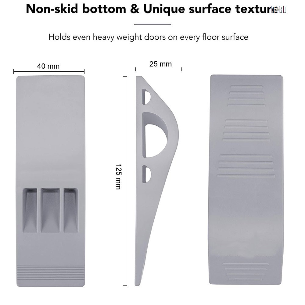 Door Stopper Rubber Door Stop Wedge Security Door Stops With Door Holder Rubber Door Stoppers Works On All Floor Types and Carpet Heavy Duty Door Jam