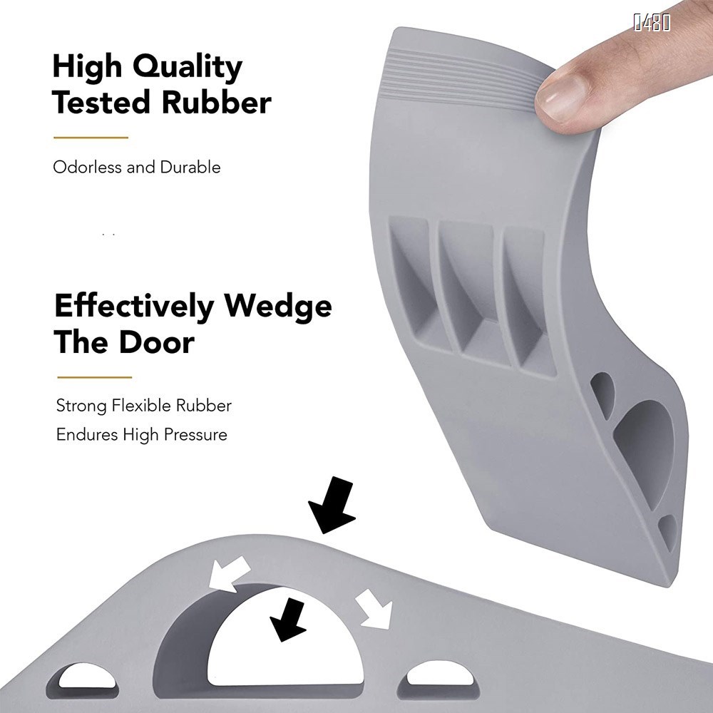 Door Stopper Rubber Door Stop Wedge Security Door Stops With Door Holder Rubber Door Stoppers Works On All Floor Types and Carpet Heavy Duty Door Jam