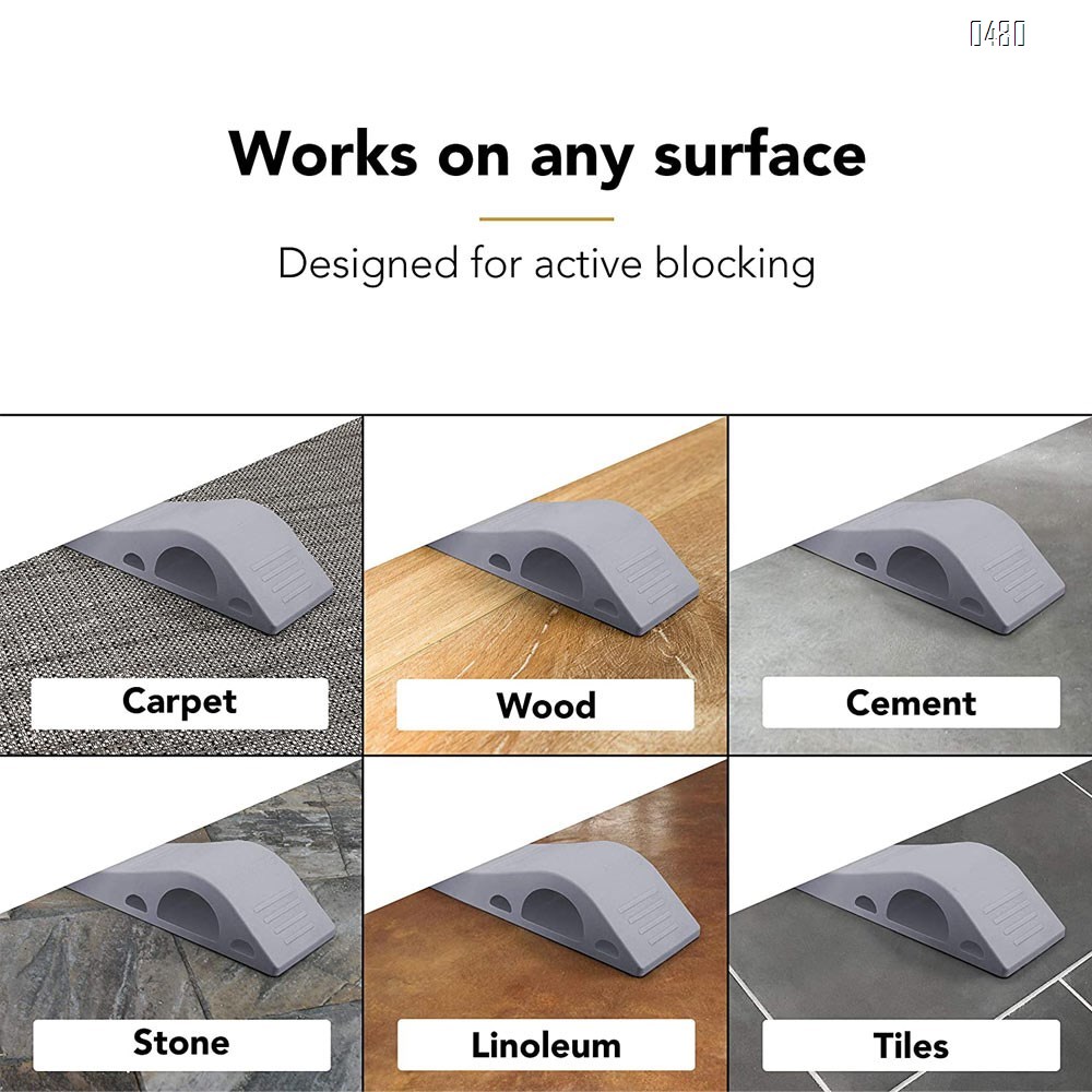 Door Stopper Rubber Door Stop Wedge Security Door Stops With Door Holder Rubber Door Stoppers Works On All Floor Types and Carpet Heavy Duty Door Jam