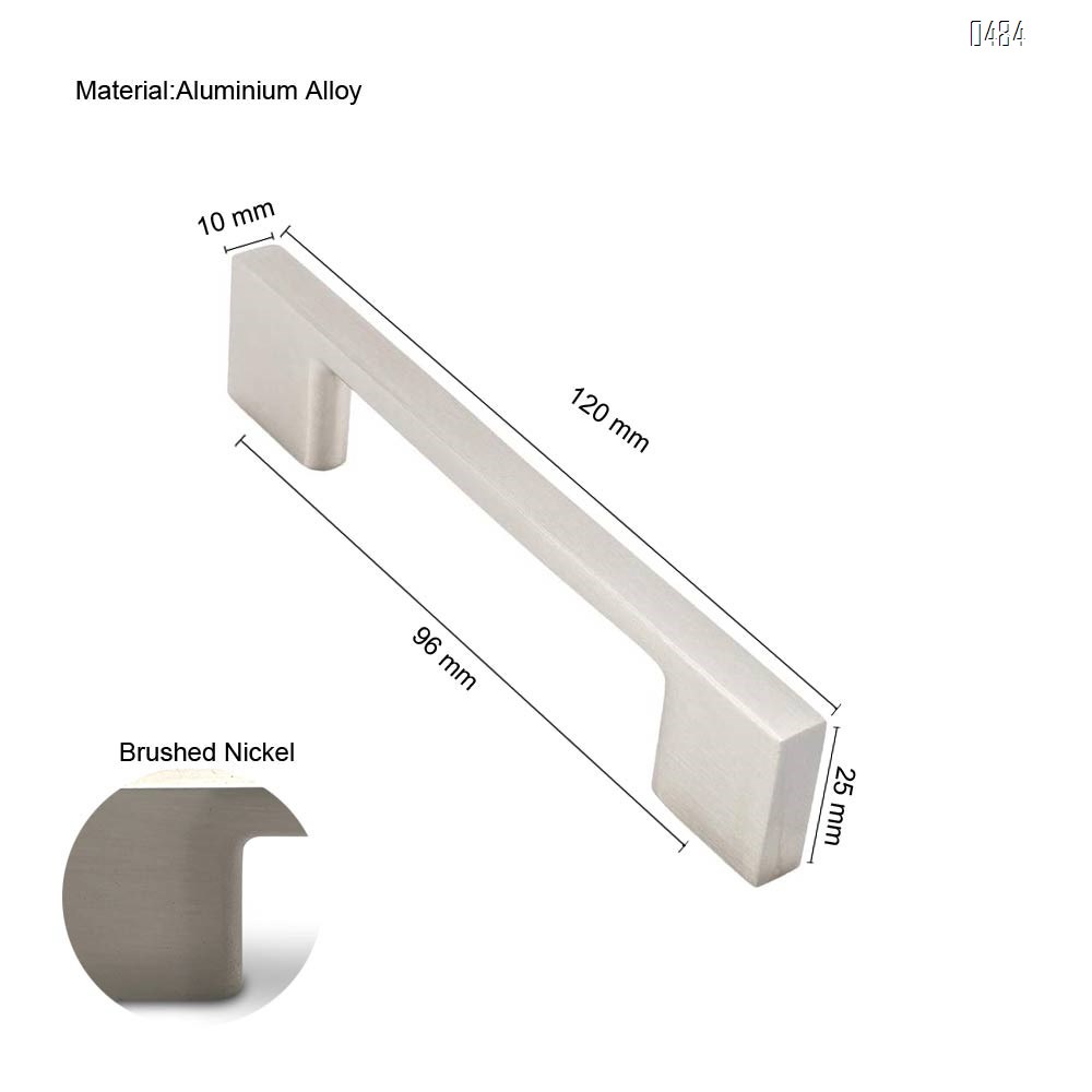 Brushed Nickel Cabinet Handles, 5.1 Inches Total Length, 3.75 Inch Screw Spacing, Nickel Drawer Pulls, Modern Cabinet Hardware, Nickel Cabinet Pulls