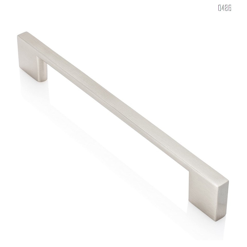 Brushed Nickel Cabinet Handles, 8.75 Inch Screw Spacing, 10 Inches Total Length, Satin Nickel Drawer Pulls, Modern Cabinet Hardware, Nickel Cabinet Pulls
