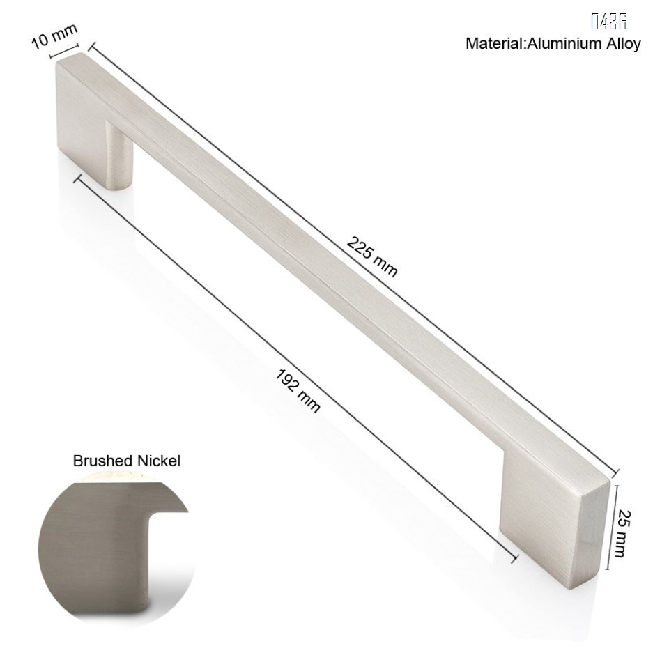 Brushed Nickel Cabinet Handles, 8.75 Inch Screw Spacing, 10 Inches Total Length, Satin Nickel Drawer Pulls, Modern Cabinet Hardware, Nickel Cabinet Pulls