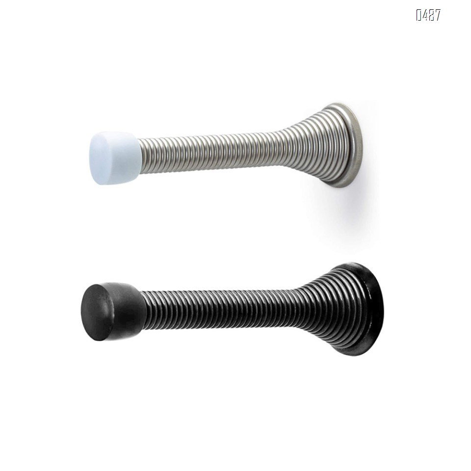3.3-inch Spring Door Stopper Flexible Spring Design, Durable and Easy to Install Door Stop in Modern spring steel Prevents Damage for Wall And Door, Child-Friendly