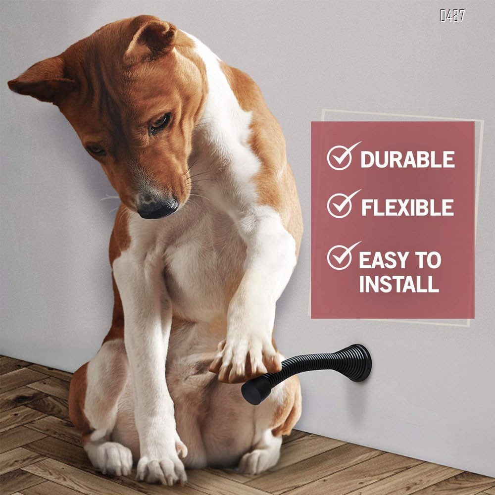 3.3-inch Spring Door Stopper Flexible Spring Design, Durable and Easy to Install Door Stop in Modern spring steel Prevents Damage for Wall And Door, Child-Friendly
