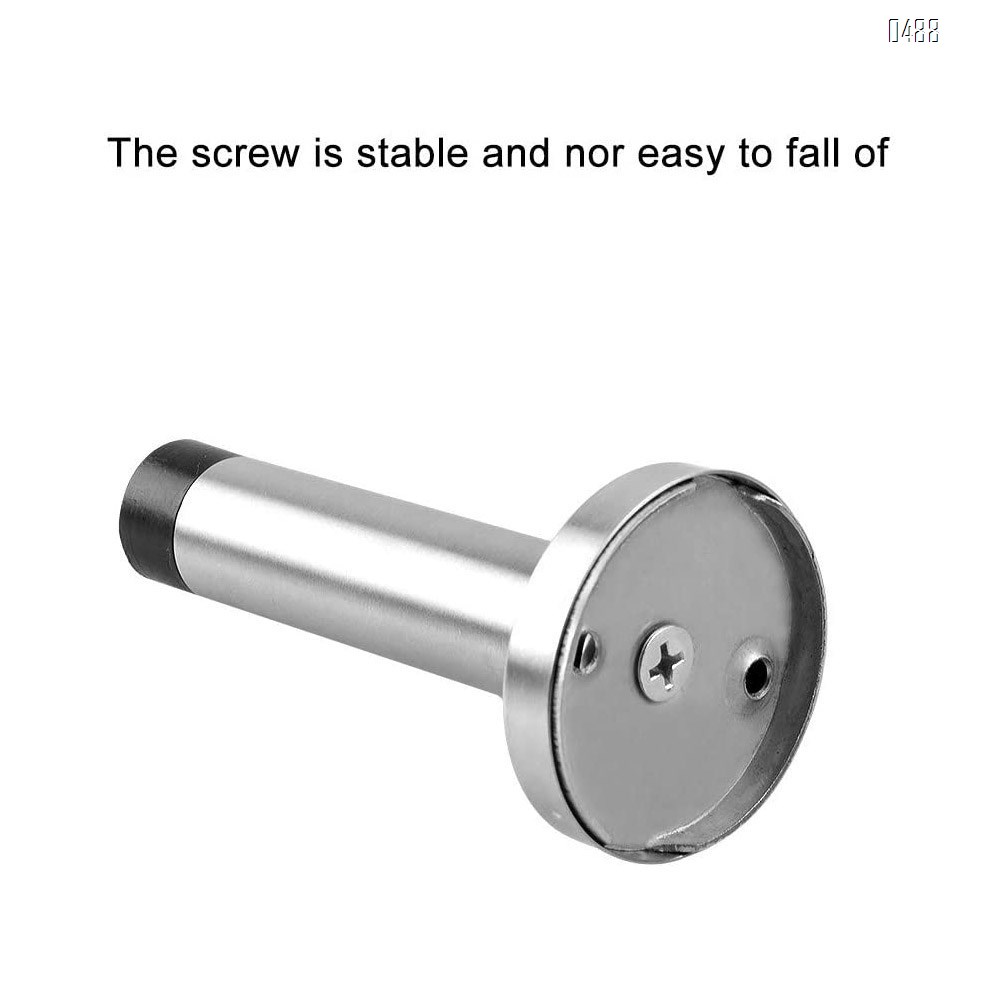 Modern Door Stop, 3.5 Inch Stainless Steel Wall Mount Door Holder with Sound Dampening Rubber Tip Protector, Hardware Pack Included Screws Expansion Anchor, Brushed Finished
