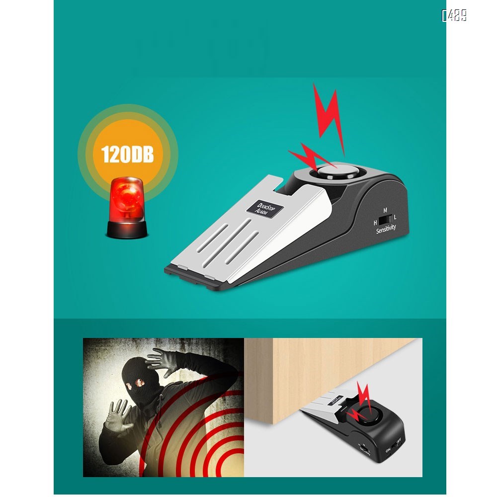 Upgraded Door Stop Alarm -Great for Traveling Security Door Stopper Doorstop Safety Tools for Home