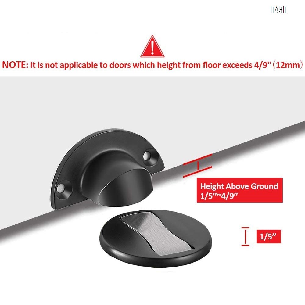 Zinc Alloy Magnetic Door Stop Catch Holder, Heavy Duty Door Stopper, Multi Surface Door Stops, No Drilling, 2 Ways to Install