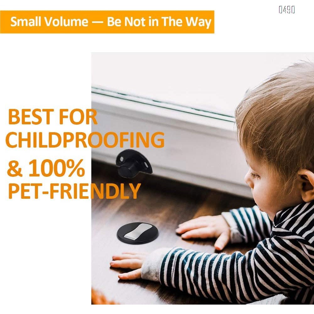 Zinc Alloy Magnetic Door Stop Catch Holder, Heavy Duty Door Stopper, Multi Surface Door Stops, No Drilling, 2 Ways to Install
