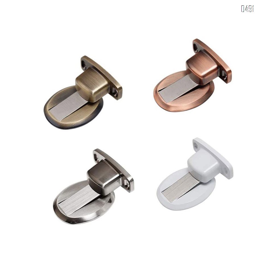 Magnetic Door Stop, Invisible Magnetic Door Stopper,Brushed Satin Nickel,Floor Metal Magnetic Door Catch Door Holder with 3M Adhesive,Stainless Steel Doorstop Heavy Duty