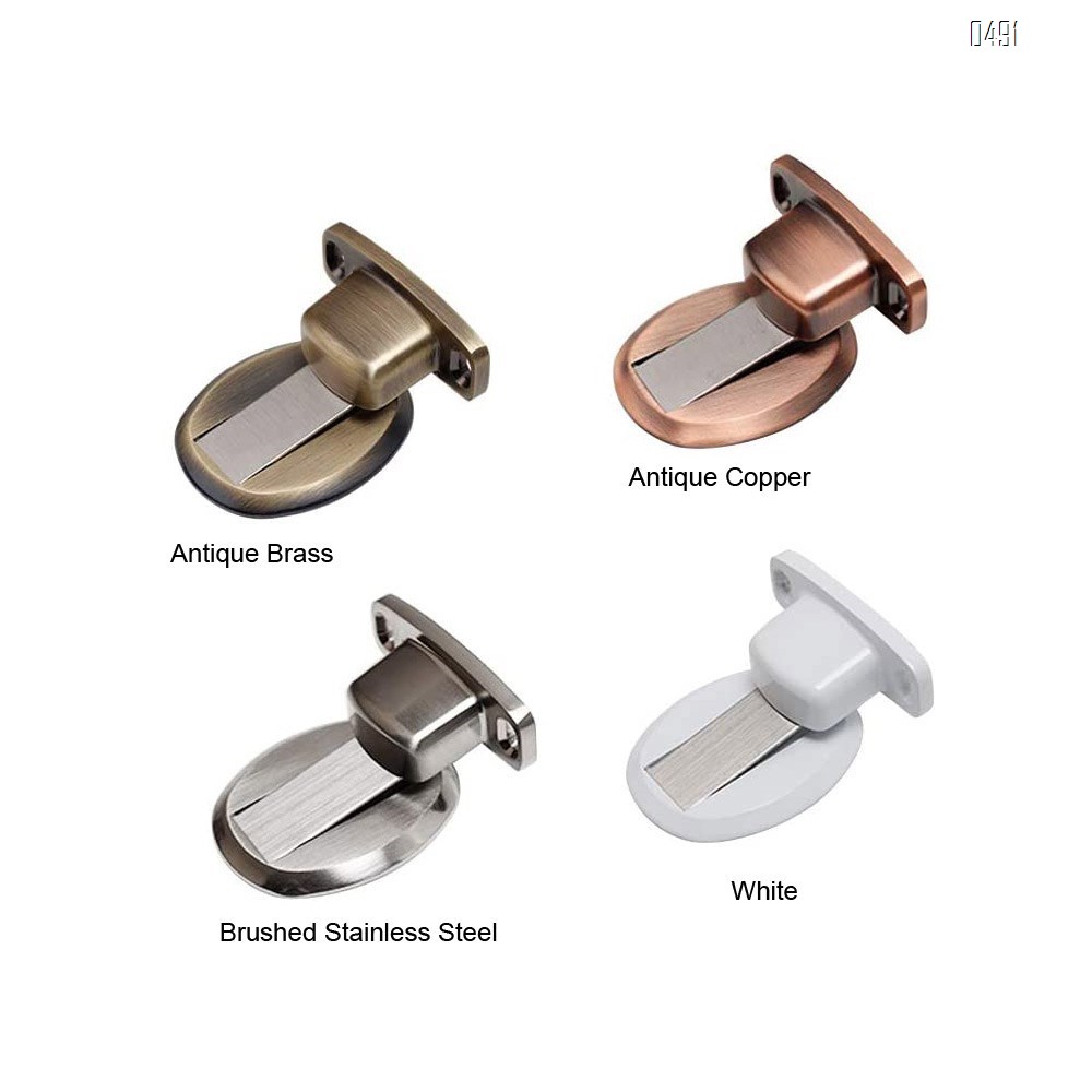 Magnetic Door Stop, Invisible Magnetic Door Stopper,Brushed Satin Nickel,Floor Metal Magnetic Door Catch Door Holder with 3M Adhesive,Stainless Steel Doorstop Heavy Duty