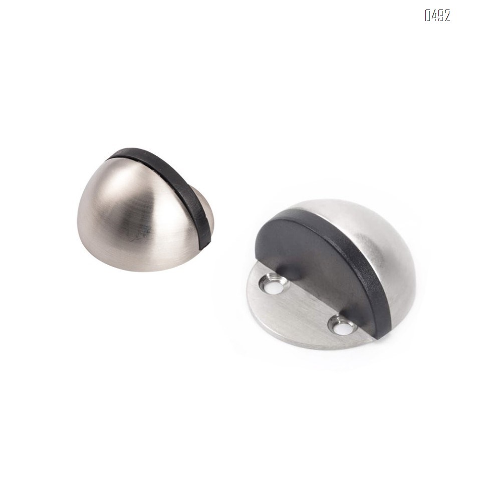 Gate Resistance, Dome Shaped Stainless Steel Brushed Satin Nickel Door Stop, Modern Soft-Catch Mute Door Holder Doorstop for Hotel Home Restaurant