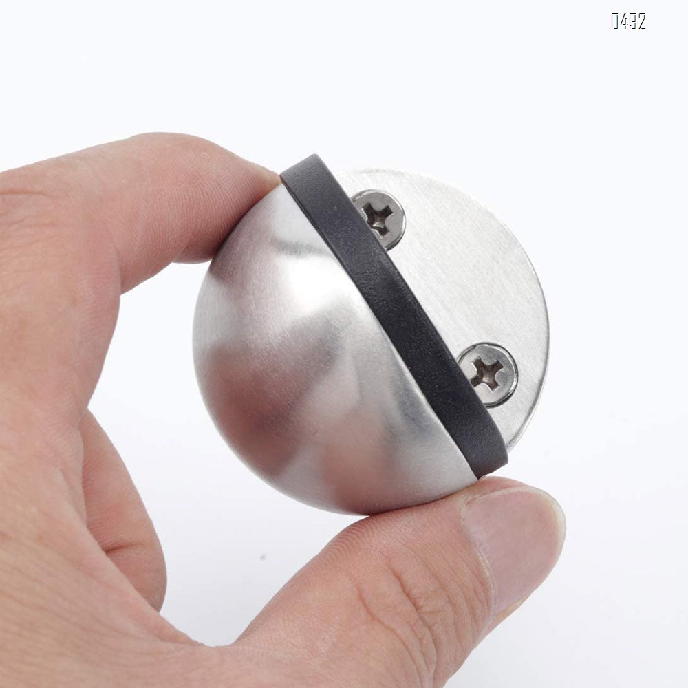 Gate Resistance, Dome Shaped Stainless Steel Brushed Satin Nickel Door Stop, Modern Soft-Catch Mute Door Holder Doorstop for Hotel Home Restaurant