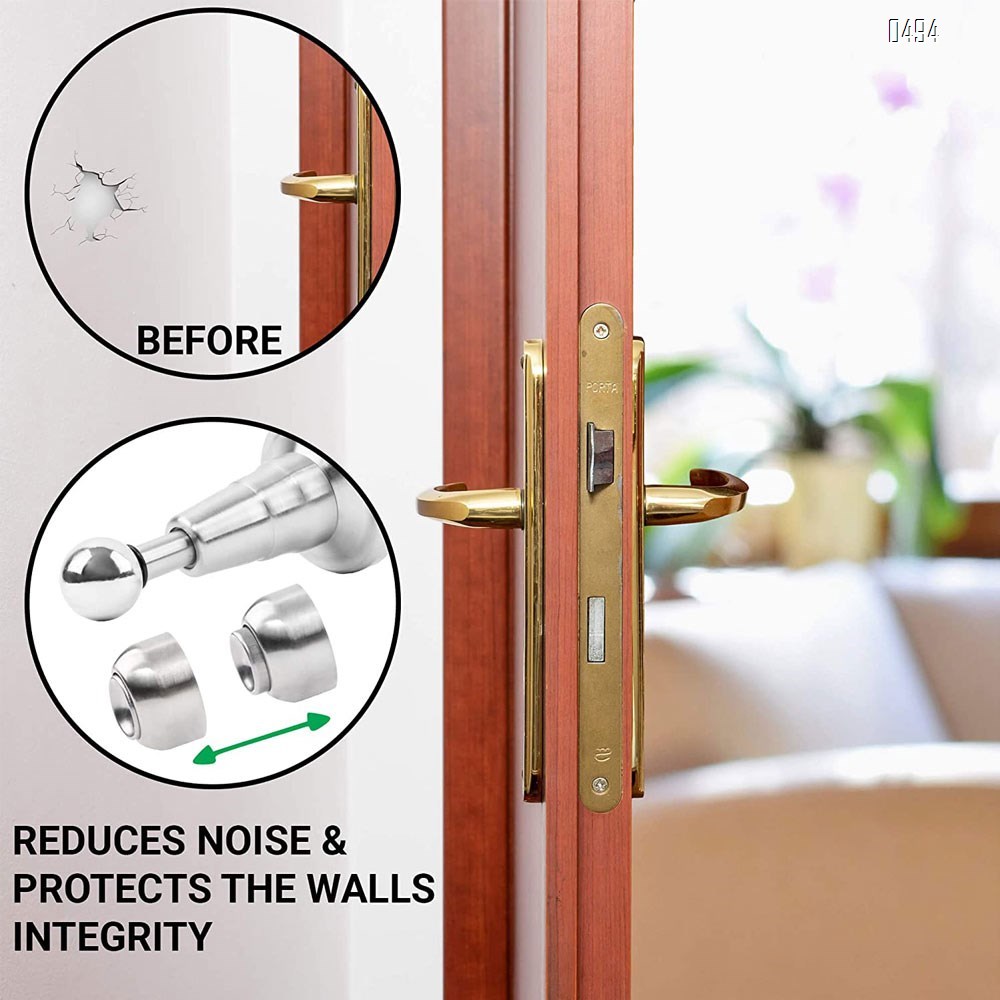 Magnetic Door Stop with Soft-Catch - Stainless Steel Brushed Magnetic Stopper, Chrome Heavy Duty Magnet,Hold Door Open with Solid Mental Magnets