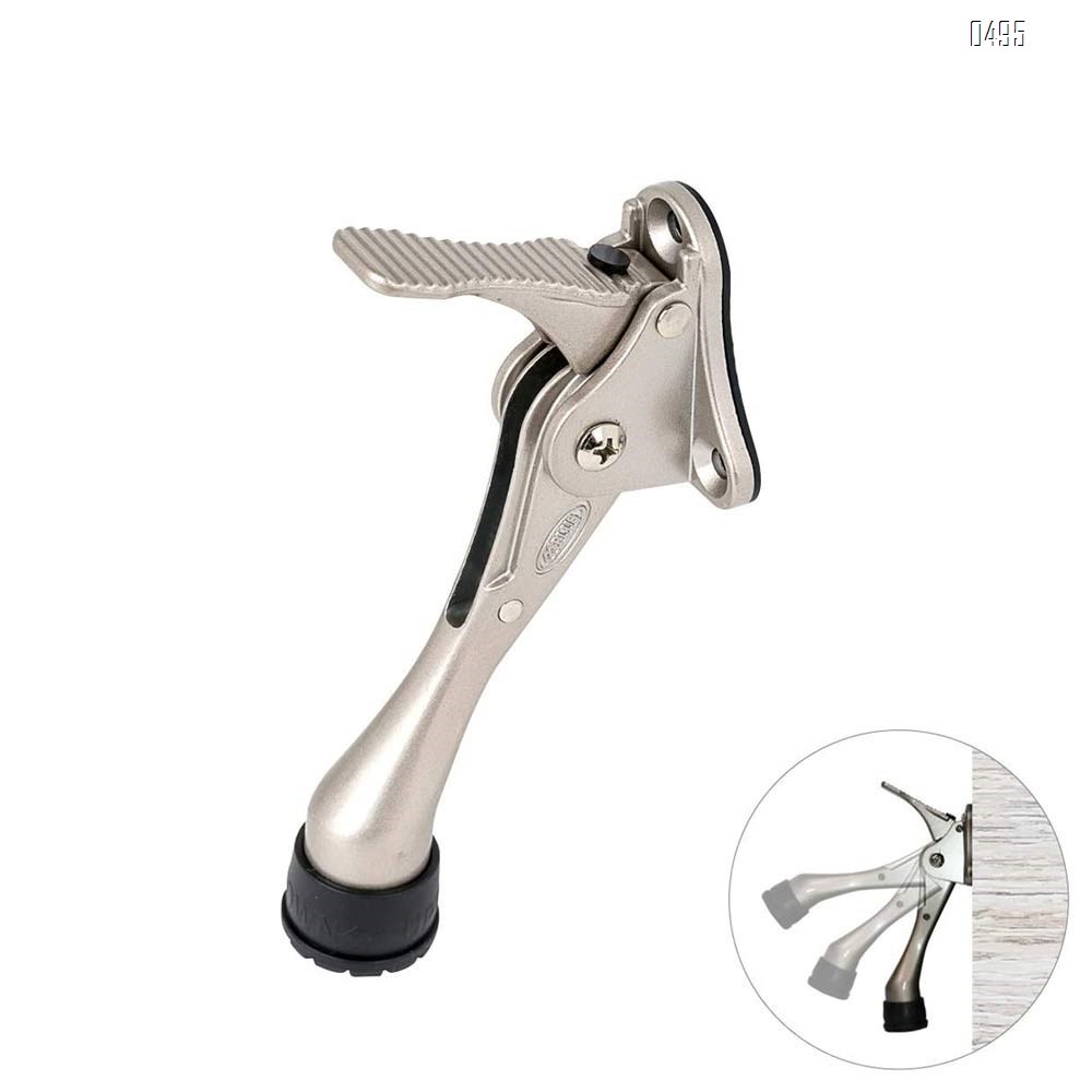 one Touch Door Stopper,Door Stop with a Height-Adjustable Rubber