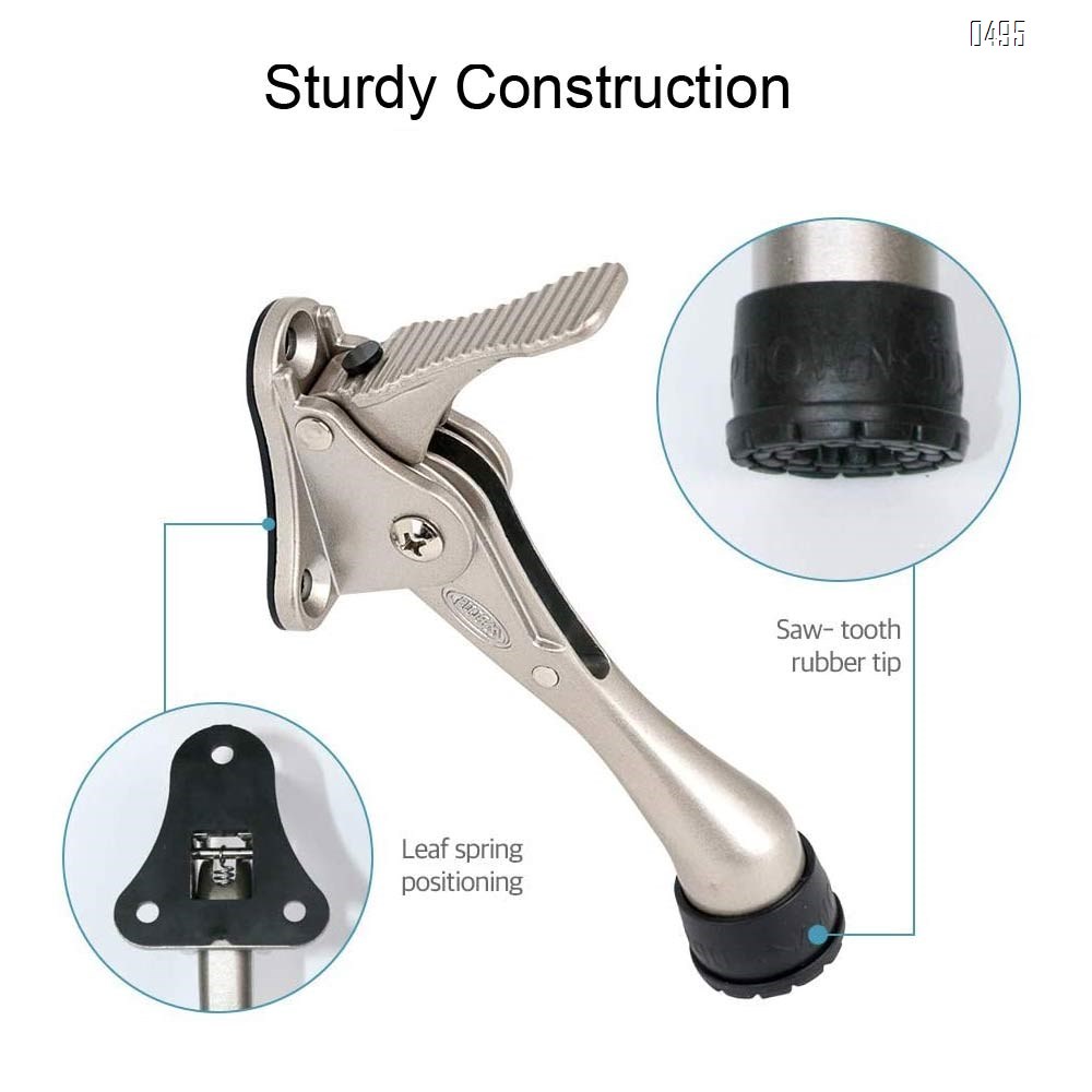 one Touch Door Stopper,Door Stop with a Height-Adjustable Rubber