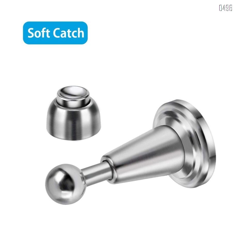 Door Stopper, Magnetic Door Stop, Soft-Catch Magnetic Door Catch, Door Hold Open, Stainless Steel, Brushed Satin Nickel Chrome, Hold Your Door Open Softly, Wall Mount