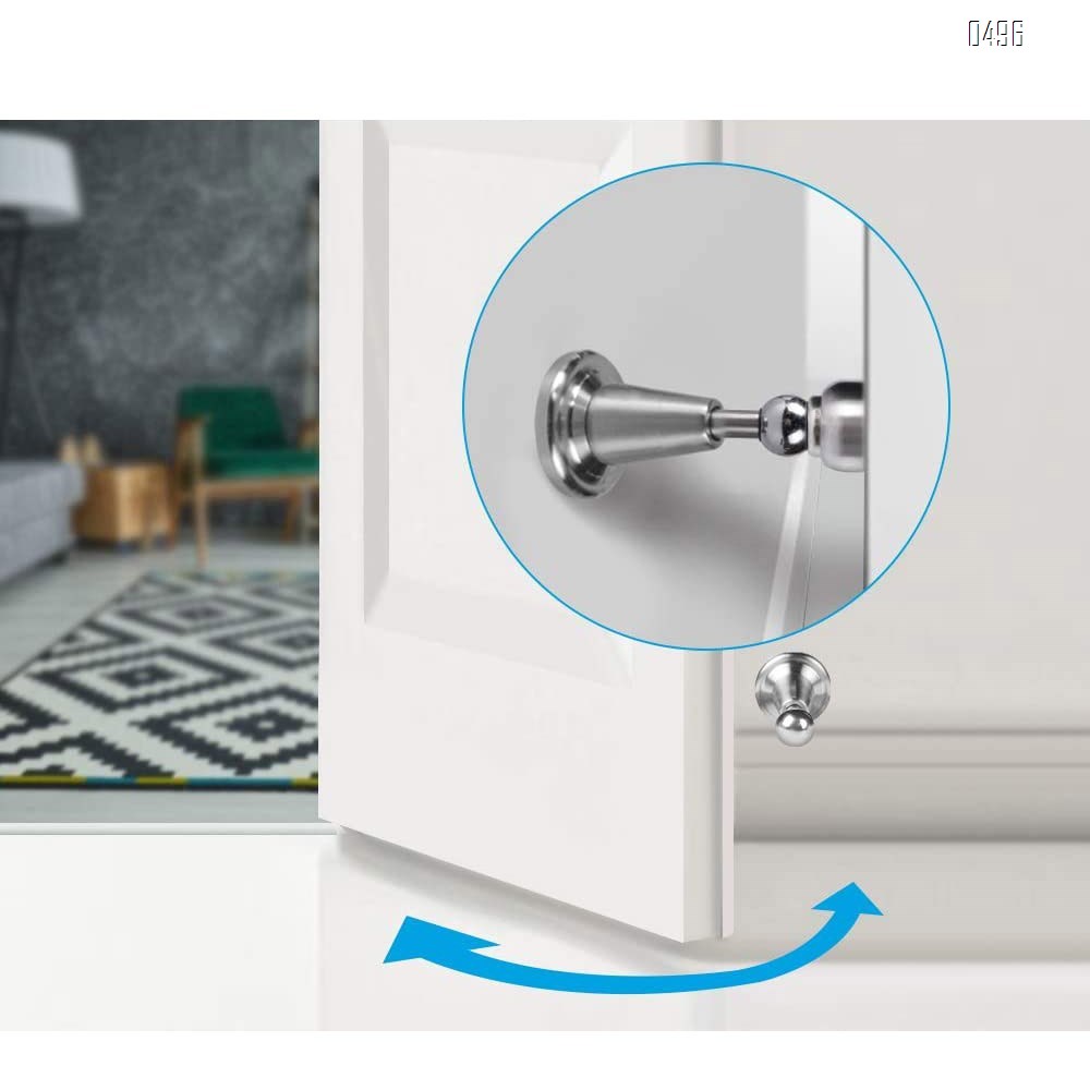 Door Stopper, Magnetic Door Stop, Soft-Catch Magnetic Door Catch, Door Hold Open, Stainless Steel, Brushed Satin Nickel Chrome, Hold Your Door Open Softly, Wall Mount