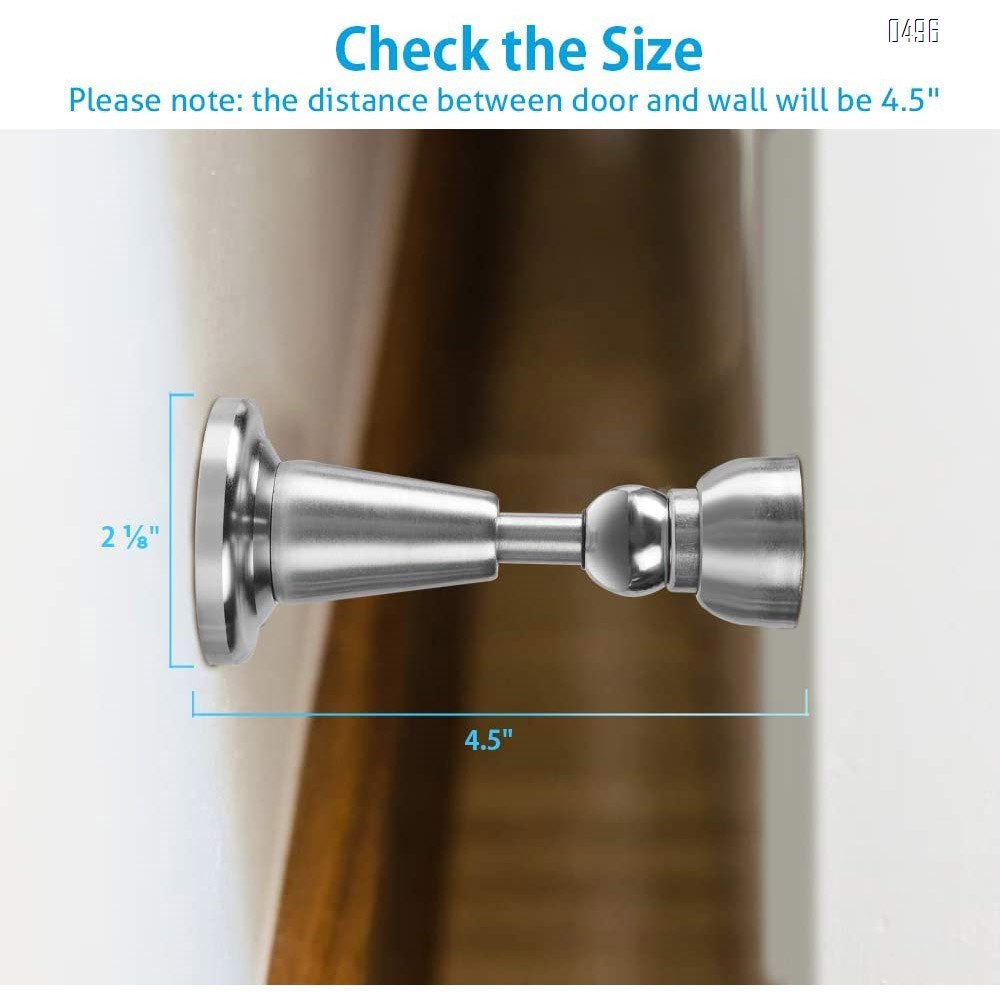 Door Stopper, Magnetic Door Stop, Soft-Catch Magnetic Door Catch, Door Hold Open, Stainless Steel, Brushed Satin Nickel Chrome, Hold Your Door Open Softly, Wall Mount