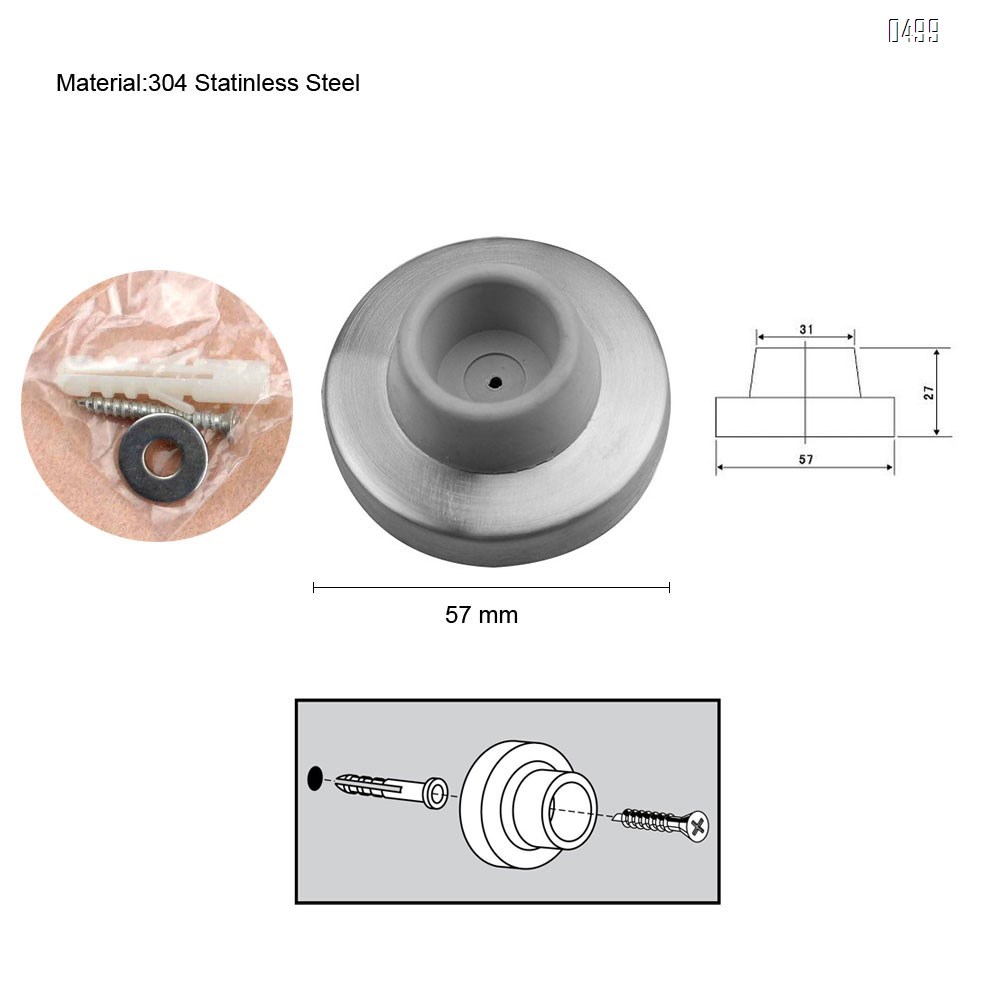 Hardware Wall Door Stop Rubber Bumper Safety Doorstop Sound Dampening Protects Walls from Door Knob