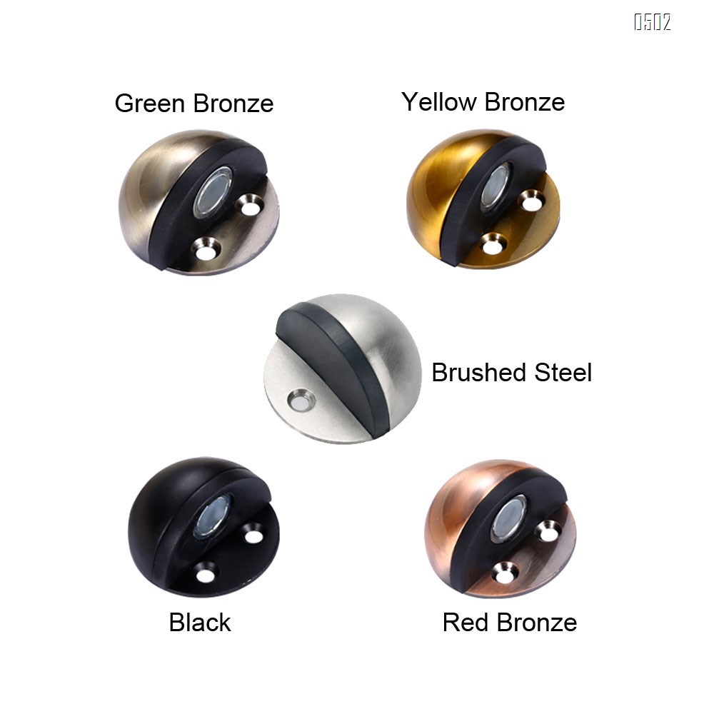 Magnetic Door Stopper, Floor Door Stop Stainless Steel Sound Dampening Bumper Wall Protetor , Brushed