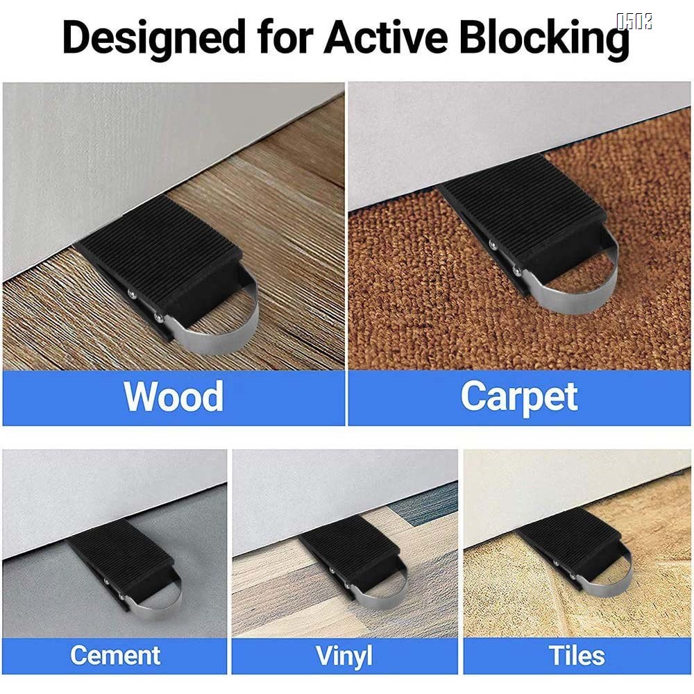 LARGE Rubber Door Stopper - Door Stop That Won't Scratch Floor or Door - Works On All Surfaces