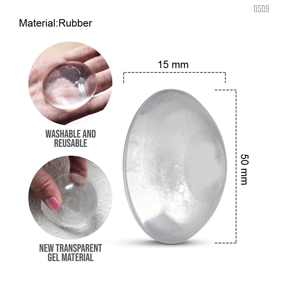 Door Stopper Wall Protector  - Quiet, Shock Absorbent Gel - Adhesive Reusable Bumper Protector, Wall Shield And Silencer for Door Handle - More Discreet Than a Door Knob Safety Cover